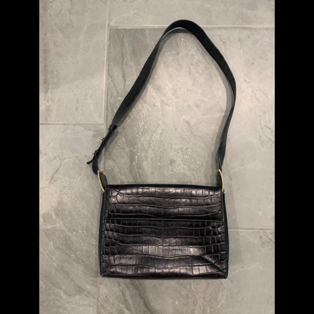 Ferragamo Black Alligator Purse